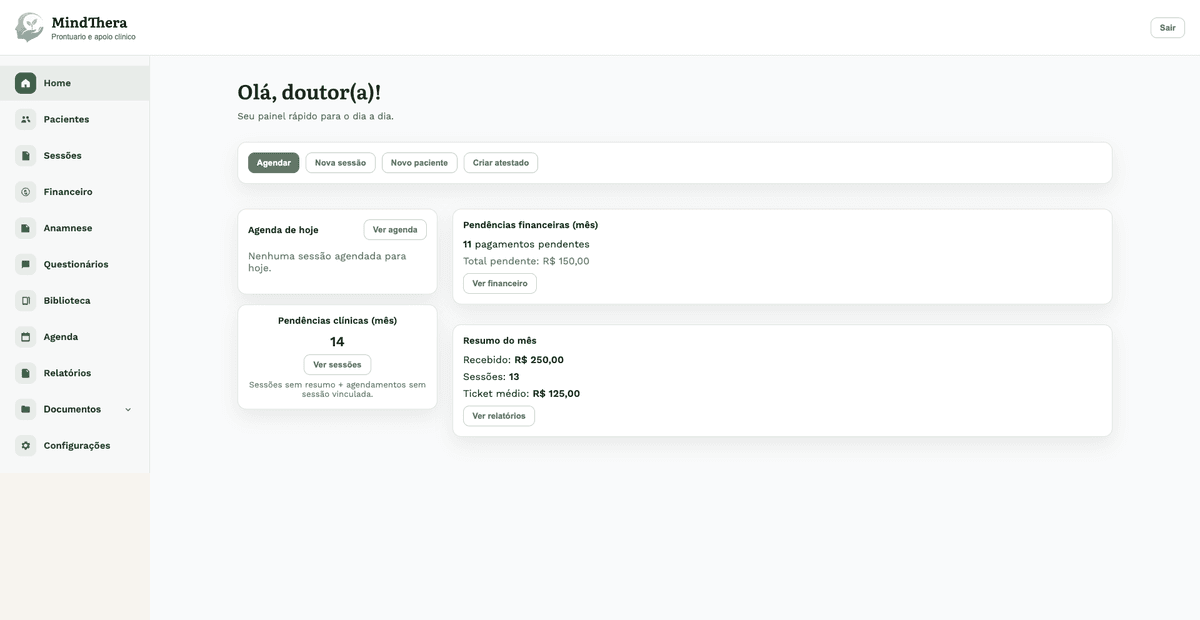 MindThera Dashboard